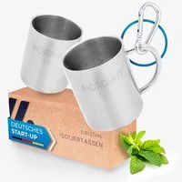Nordmut Thermobecher NORDMUT® Edelstahl Thermobecher [2er Set], doppelwandig isoliert, rostfreier Edelstahl