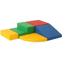 IGLUSoftplay IGLU Set 6 Corner Climber, Pastell/Grün/Honig - Schaubstoff-Bausteine Spielbauklötze, (Set), Modernes Design und hochwertige Verarbeitung