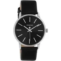 OOZOO Quarzuhr Damenuhr C10724 Armbanduhr Schwarz Lederband 36 mm