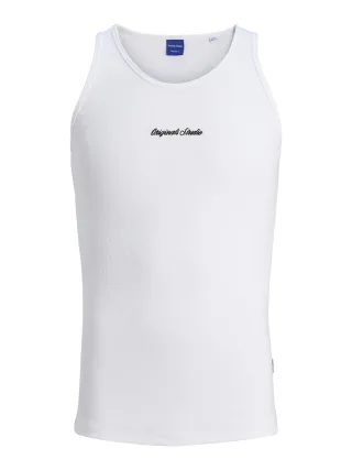 JACK&JONES - JORNORREBRO RIB TANK TOP bright white - Gr. - S