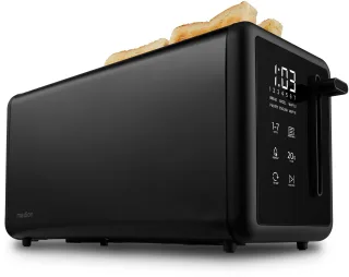 Medion Toaster "Langschlitztoaster, MD12103, LED Sensor-Touch-Display" 2 lange Schlitze für 4 Scheiben 1450 W abnehmbarer Brötchenaufsatz