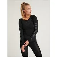 hummel Langarmshirt Funktionsunterwäsche Seamless Rundhals nahtlos schwarz Damen