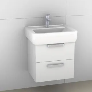 Artiqua 413 Waschtischunterschrank für Renova Plan 222256, 222257 Weiß Glanz, 413-WU2L-K53-7050-68 413-WU2L-K53-7050-68