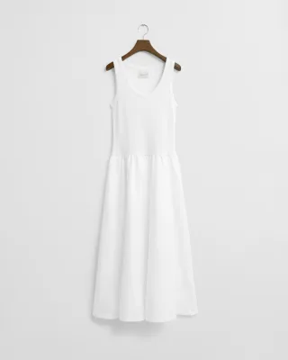 GANT - Midikleid aus gewebtem Jersey white - Gr. - L