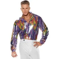 Underwraps Kostüm Disco Hemd Herren - für Karneval Faschingskostüme, Stylishes Disco Shirt zum tollen Preis