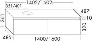 Burgbad WTU Lin20 Melamin 361x1602x487 Eisblau Matt, WXZK160LF5395 WXZK160LF5395