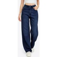 Imily Bela Weite Jeans Damen hochtaillierte Loose-fit-Jeans mit Waschungseffekt (Packung, 1-tlg., 1per-Pack) 5-Pocket-Style