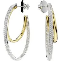 Swarovski Paar Creolen Schmuck Geschenk Hyperbola Ohrringe, mit Swarovski® Zirkonia (synth)