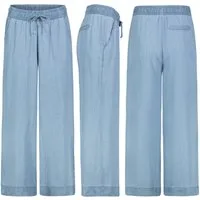SUBLEVEL Chinos Damen Sommerliche Schlupfhose aus Denim mit weitem Bein Freizeit Hose
