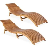 Casaria Gartenliege Braun, Holz Gartenliege FSC®-zertifiziert 320kg Belastbar Garten Akazie