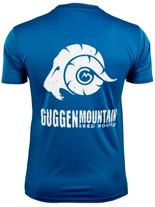 Herren Fitness Funktionsshirt T-Shirt mit Logo Sport Outdoor Blau