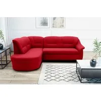 DOMO collection Ecksofa Faenza für kleine Räume, Stellmaße 232x176cm, komfortabel, L-Form, mit Ottomane, zeitlos, elegante Armlehnen, wahlweise mit Bettfunktion