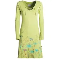 Vishes Tunikakleid Damen Langarm-Shirtkleid Tunika-Kleid Baumwollkleid mit Blumen-Print Alternative Bekleidung, Hippie, Boho, Elfen Style