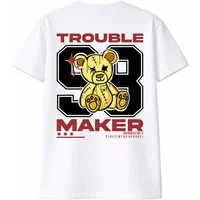 Banco T-Shirt Herren Trouble Maker Shirt Print (Einzelartikel) Hochwertiger "Trouble Maker" Bären-Backprint im kontrastreichen