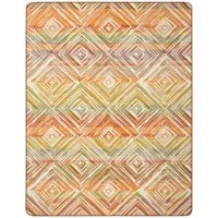 Wohndecke Wohndecke Sunset Diamonds, Biederlack, extravagantes Rautendessin mit Zierstich