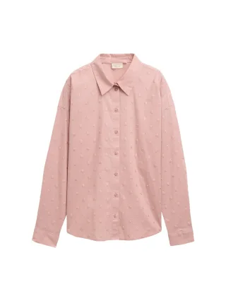 Denim Tom Tailor - Hemdbluse mit gepunkteter Struktur antique rose - Gr. - XS