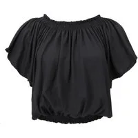 Guru-Shop T-Shirt Schulterfreies Top, Carmen Shirt - schwarz Festival, Ethno Style, alternative Bekleidung