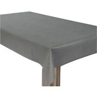 laro Tischdecke Wachstuchtischdecke Uni Stoffstruktur Grau PVC Eckig