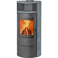 Thermia Kaminofen München V3 Gussgrau / Speckstein, 7 kW, Dauerbrand