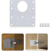 MS Beschläge Möbelbeschlag Schrank Möbel Reparaturplatte Edelstahl 90x90mm (1 St)