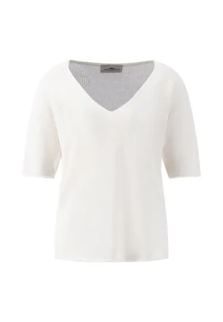 FYNCH-HATTON - PULLOVER 1/2 V-KNIT PLAIN LINEN milk - Gr. - XS