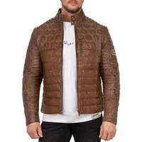 Reichstadt Lederjacke Herren Slim Fit Bikerjacke Echtleder 22RS31LUX Brusttasche mit Reißverschluss