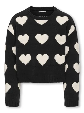 KIDS ONLY - KOGSUS L/S O-NECK CHINELLE PULLOVER KNT Black - Gr. - 134/140