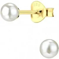 ALEXANDER YORK Paar Ohrstecker PERLE classic 4 mm in Gold I weiß, 2-tlg., 925 Sterling Silber