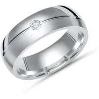Unique Silberring Unique Silberring 925 Sterling Silber Zirkonia teilpoliert 6mm breit
