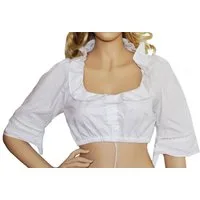 German Wear Dirndlbluse GW1501 Dirndl-bluse Trachtenbluse in Weiß Trachtenmode