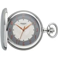 Regent Taschenuhr P729-19477729, (Set, 2-tlg., mit dazu passender Kette), Quarzuhr, Herrenuhr, Acrylglas, Geschenkidee