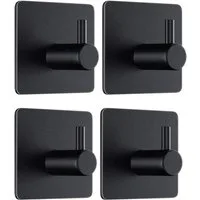 Blusmart Handtuchhaken 4 Stück Handtuchhalter Wandhaken Selbstklebend, für Badezimmer, (Edelstahl, 4-St., Wandhaken), Handtuchhaken ohne Bohren