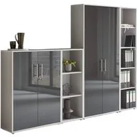 moebel-dich-auf Aktenschrank TABOR 4 (Büroschrank Mehrzweckschrank ideal für DIN A4 Ordner, abschließbar Metallgriffe) Made in Germany