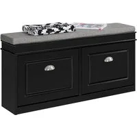 SoBuy Schuhbank FSR64, Schuhbank mit Sitzfläche, Schuhschrank schmal Schuhregal, Schuhkipper Sitzbank mit 2 Klappen, Schuhablage für Flur, kleine Räume