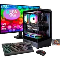 GAMEMAX MegaDeal VISTA COC 8145 AMD Ryzen 7 5700X 16GB 480GB SSD RTX 5060 Gaming-PC-Komplettsystem (27", AMD Ryzen 7 5700X, RTX 5060, 16 GB RAM, 480 GB SSD, Windows 11 + MSI PRO MP272L LCD-Monitor, 68,6cm (27)