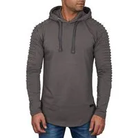 Alessandro Salvarini Hoodie Herren Longsleeve Oversize – Biker Look mit Kapuze Langarm Hoodie mit Stretch und Stepp-Einsätzen