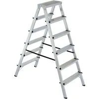 BRB-Lagertechnik Doppelleiter Doppelleiter/Bockleiter 2x6 Stufen, max. Arbeitshöhe 3300 mm, Doppelleiter/Bockleiter aus Alu