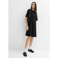 bonprix Shirtkleid lässige Passform, A-Linie, Kurzarm-Design, aus Viskose, ohne Kragen