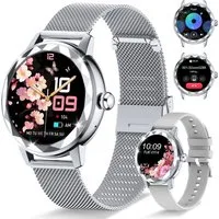 ibettertec Smartwatch Damen, mit Anruffunktion Smartwatch (Fitnessuhr mit Telefonfunktion/WhatsApp Notiz,Smartwatch Fitness Tracker Uhr IP68 Wasserdicht,1.2" HD Voll Touchscreen Fitnessuhr Tracker mit Blutsauerstoff/Pulsmesser/Sportuhr/Schrittzähler/
