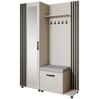 Beautysofa Garderoben-Set Livia – Design, Funktion und Ordnung in Perfektion, (Geräumiger Schuhschrank, mit praktischer Kleiderstange)