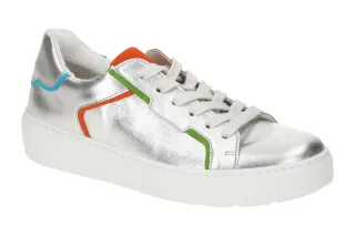 Gabor 63.210 Silber Multicolor Damen-Halbschuhe, Leder, Komfort Fu?bett, PU L...