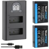 Blumax Set mit Lader für Canon LP-E17 R8 R10 R50 1000 mAh Kamera-Ladegerät