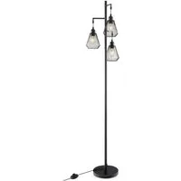 COSTWAY Stehlampe, 169 cm, mit 3 Lampenschirmen, Sockel & Fußschalter