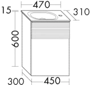 Burgbad Mineralguss-Waschtisch+Waschtischunterschrank Fiumo Eiche Dekor Urban/Alpinweiss SGGV047LF6934C0001