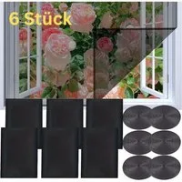 LIVINO Fliegengitter-Gewebe 6er Fliegengitter Fenster 130x150cm Weiß zuschneidbar ohne Bohren, (Mehrteiliges Fenster Netz Set, 6 Stück Fliegengitter Set), Selbstklebend, transparent, zuschneidbar, luftdurchlässig
