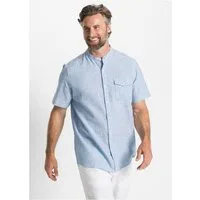 bonprix Kurzarmhemd Regular fit, aus Leinen-Baumwolle-Mix, mit Stehkragen