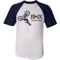 Baddery Print-Shirt Kinder Fahrrad T-Shirt: "BMX Hard Life" - Geschenk Jungen & Mädchen, hochwertiger Siebdruck, aus Baumwolle