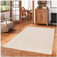 Pergamon Wollteppich Baumwolle Natur Kelim Teppich Sandy Modern, Rechteckig, Höhe: 8 mm