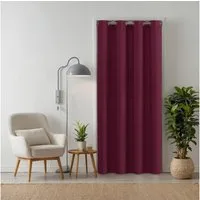 tinycurtains Türvorhang für alle gängigen Türgrößen, Thermovorhang (ohne Stange) Türgardine (1 St), Ösen, abdunkelnd, 100% Polyester, Blackout blickdicht, rot Berry 200x150cm für Tür, Schrank & Fenster