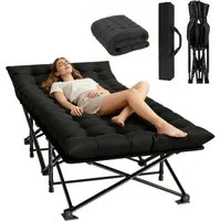 Toomoke Klappbett Klappbar Camping Bett,Gästebett,feldbett bis 200KG,188cm×71cm×37cm (für Outdoor, Garten, Camping, Reisen, Indoor) Klappliege,Reisebett Erwachsene,Tragbares Campingliege mit Matratze
